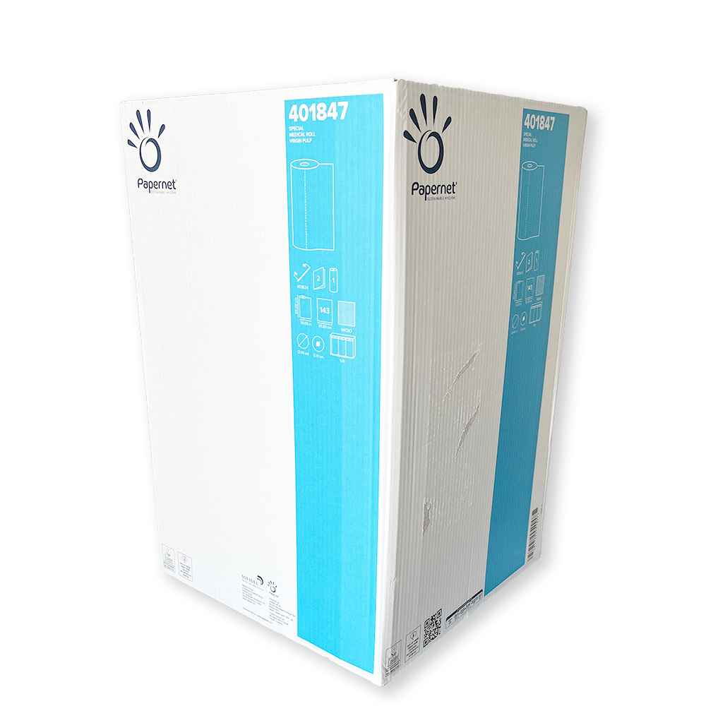 [E05104-847] Papierrolle/Liegenabdeckung, 59cm x 50m, 2-lagig, Zellstoff, hochweiß (VE: 9 Rollen)