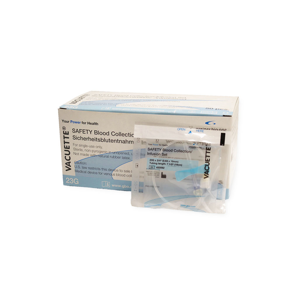 Sicherheitsblutentnahme-/Infusionsset 23G x ¾” steril, Schlauchlänge 19 cm, Nr. 450092V1 (90 Stk) 