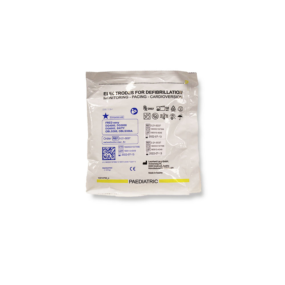 Elektroden für Kinder /  für  FRED easy PAD Defibrillator & FRED easy Pad Manual Override und DG4000 & DG5000 (1 Paar) Rückseite