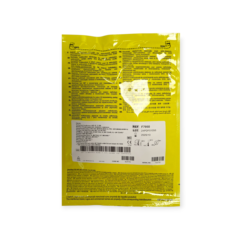Elektroden zu Philips (F7950) Heartstart FR2, MRX, XL, Forerunner (Alternative zu M3713A) Primedic (1 Paar) - ABVERKAUF