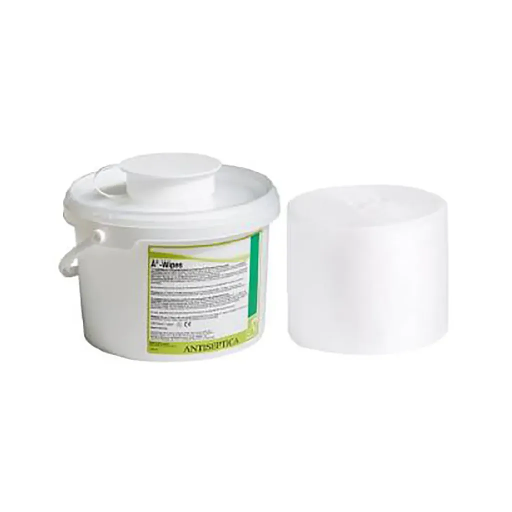 A-Wipes, trockene Wischtücher (28x28 cm) im Spendereimer (120 Tücher) für Flächendesinfektion