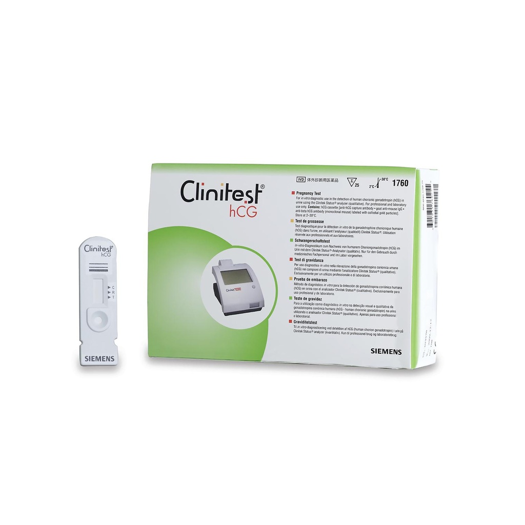 Clinitek hCG Status, Schwangerschaft Kassettentest 1x25 Tests (nur für Verwendung mit Clinitek Status+)