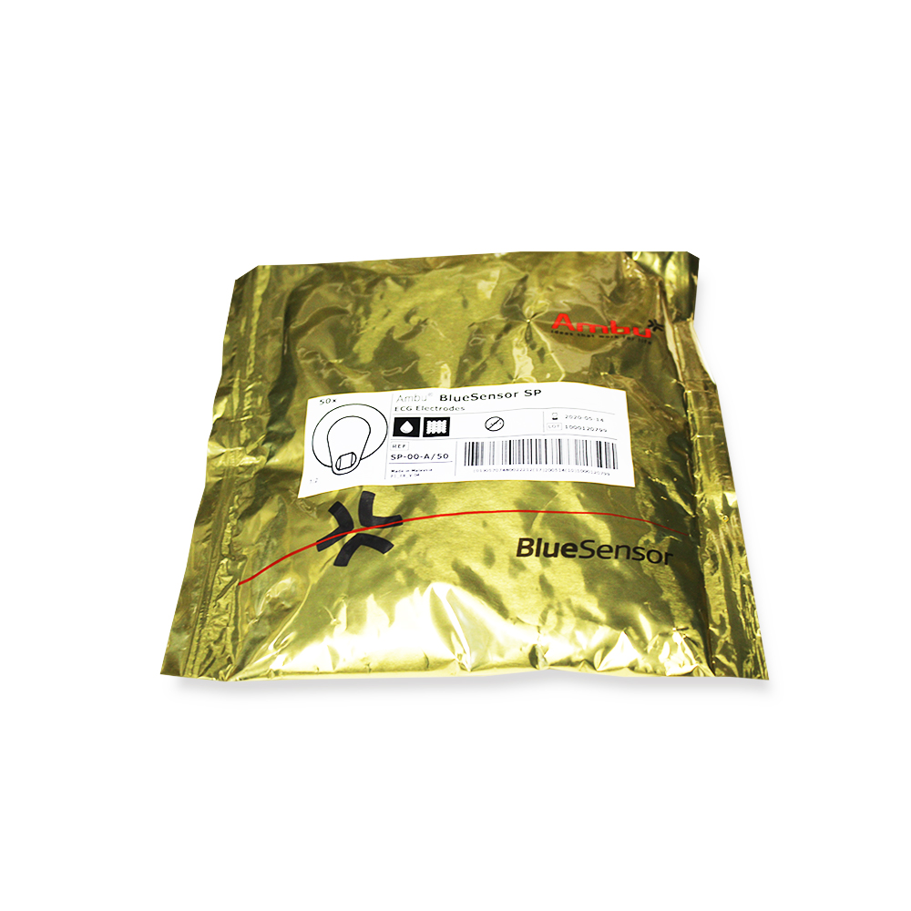 BlueSensor SP-00-A Elektroden, 38 mm mit Anschluss für Bananenstecker, Ambu, für EKG (50 Stk)