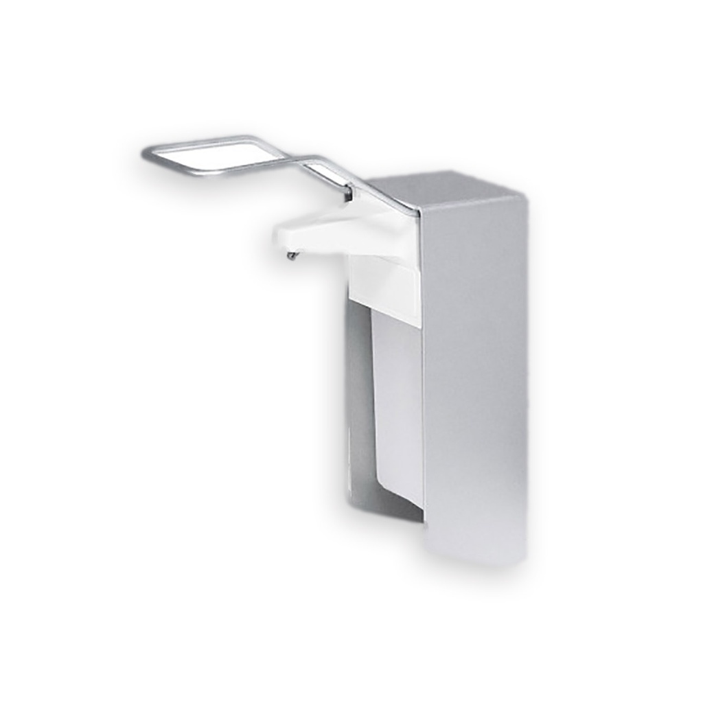 EURO-Armhebel-Wandspender 500 ml Aluminium, mit langem Armhebel und Leerflasche 