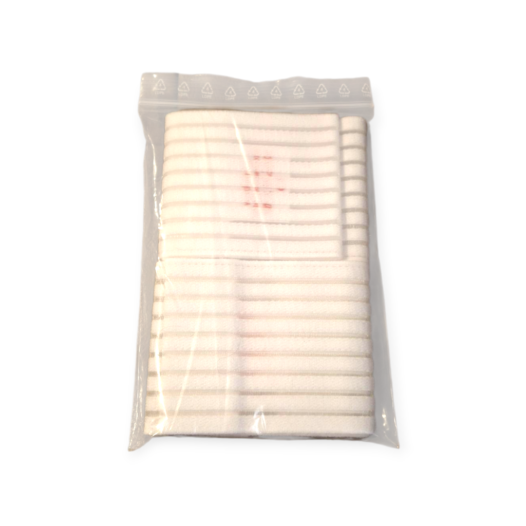 Klettfixierband, elastisch ca. 7,5cm x 60cm, weiß, für  Elektro-/Reizstromtherapie (2 Stk) - ABVERKAUF