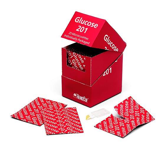 Mikroküvette, Glucose GL 201 RT, für HemoCue (100 Stk)