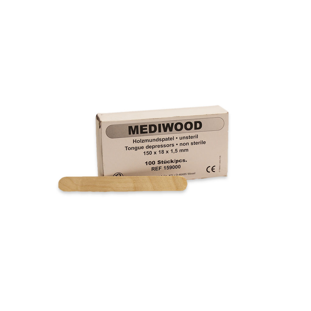 ​​Mundspatel aus Holz MEDIWOOD unsteril (100 Stk)