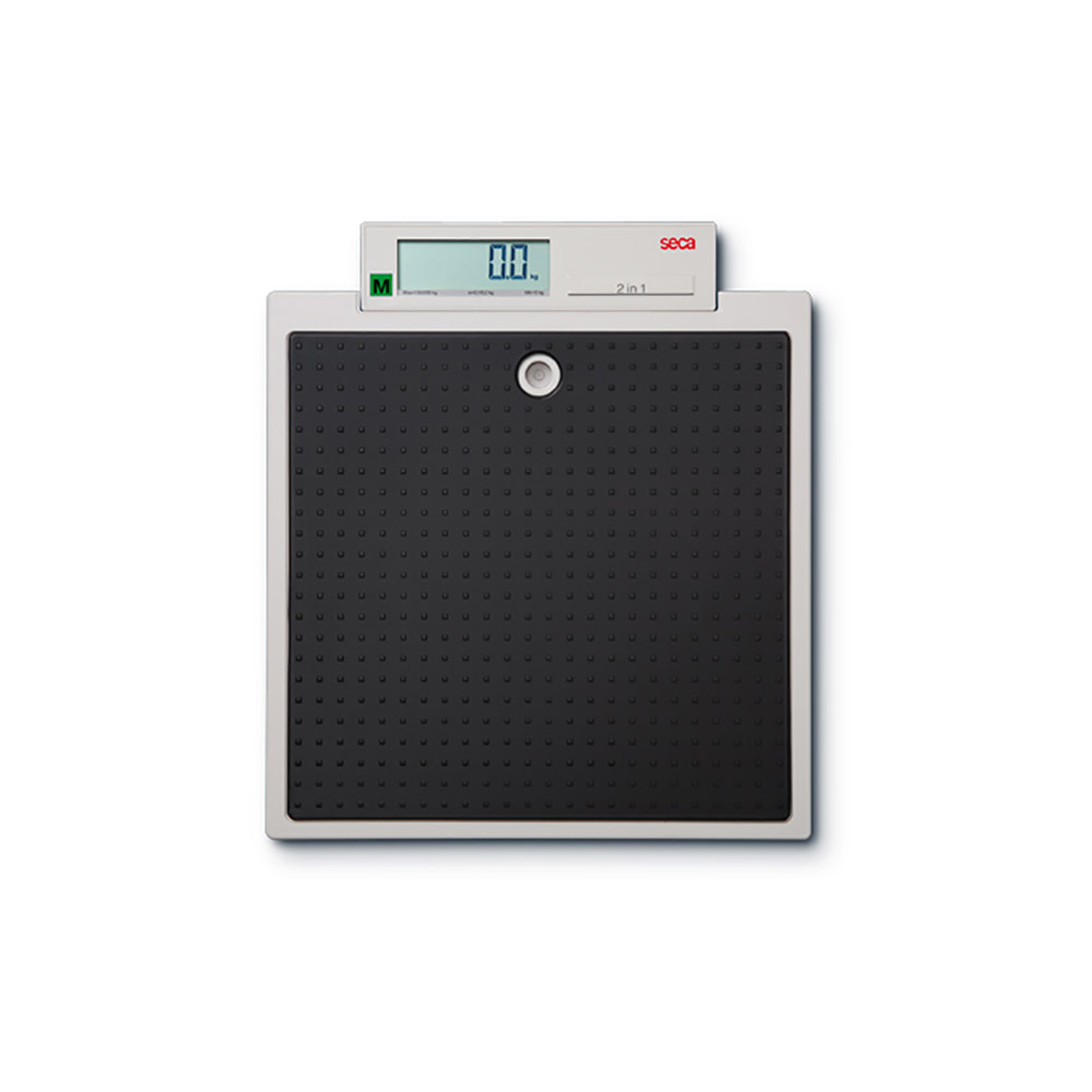 Personenwaage Seca 877  (inkl. Eichkosten)  *  robuste, sehr leichte Flachwaage mit integriertem Display