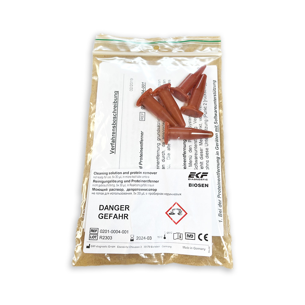 Proteinentferner + Reiniger 5 x 30µl (0,030ml) in Reaktionsgefäß 1,5 ml braun für BIOSEN, Reinigungslösung