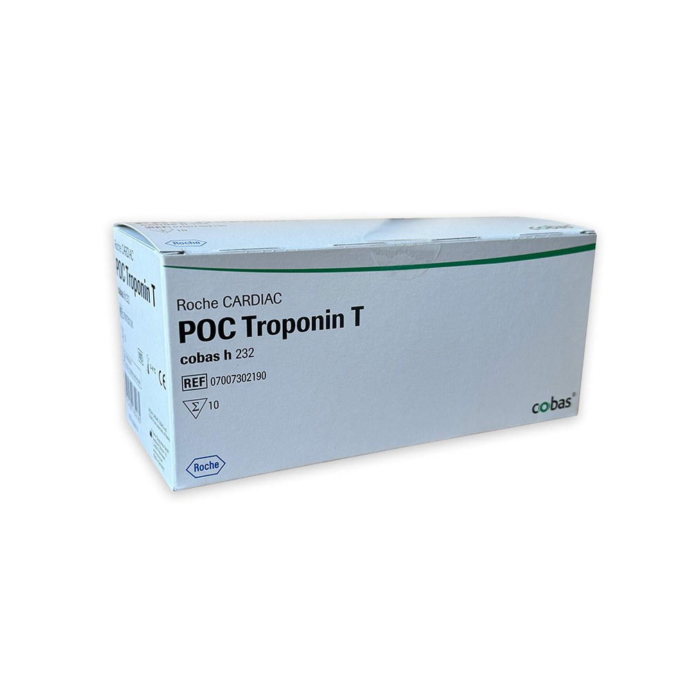 Roche CARDIAC POC Troponin T, Quantitative Tests für cobas h 232, Nr. 7007302190 (10 x 1 Test) * mit KÜHLAKKU *