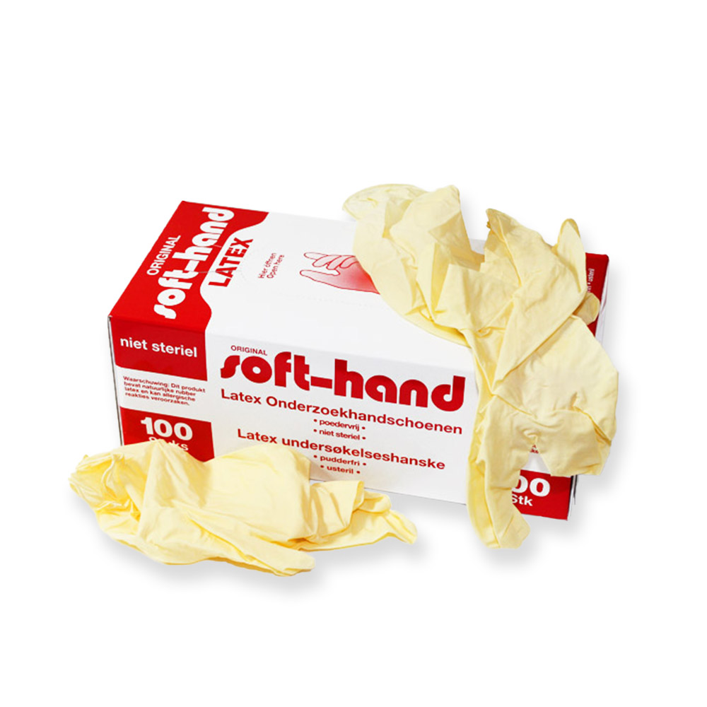 SoftHand Untersuchungshandschuhe, Latex puderfrei, Medium (100 Stk)