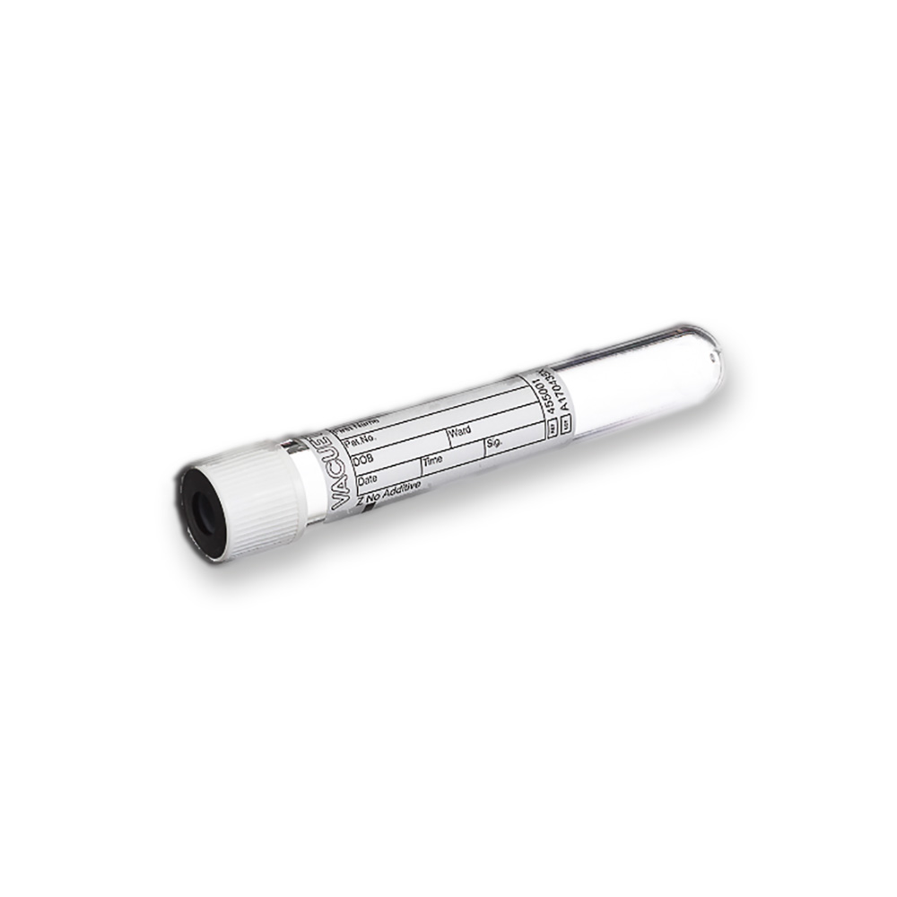 [G04550-010] VACUETTE® RÖHRCHEN 9 ml Z Ohne Zusatz 16x100 weiße Kappe-schwarzer Ring (50 Stk)
