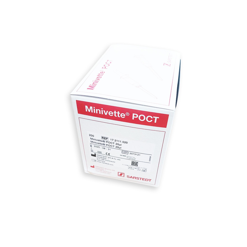 ​​​​​SARSTEDT 20µl Minivette POCT neutral für LumiraDx für INR-Messung & SARS-CoV-2 Antikörper Test (200 Stk) WEISS