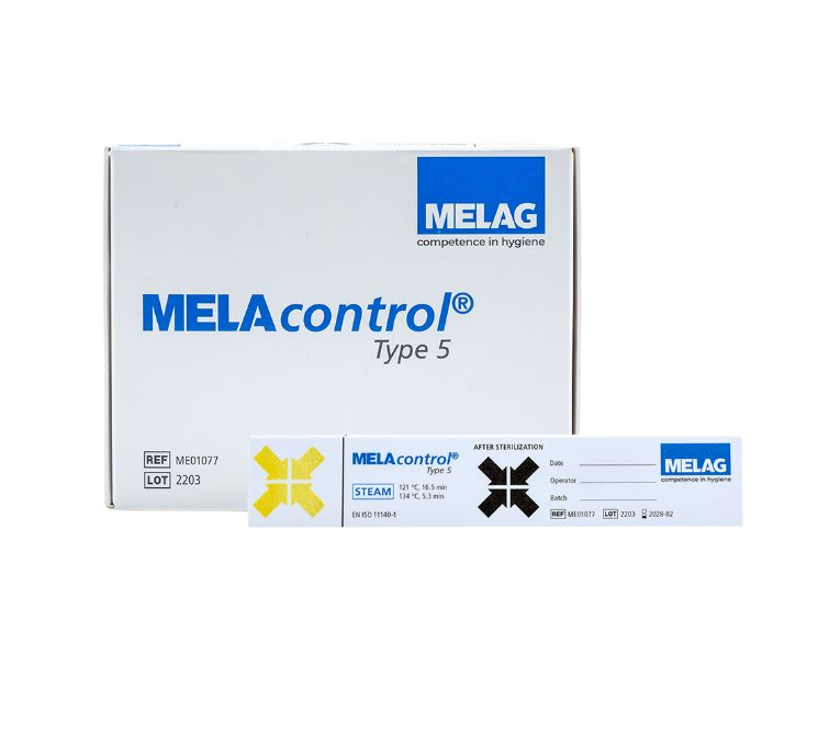 [B11110-013] Melacontrol Type 5 bestehend aus 250 Indikatorstreifen, Nr. ME01077