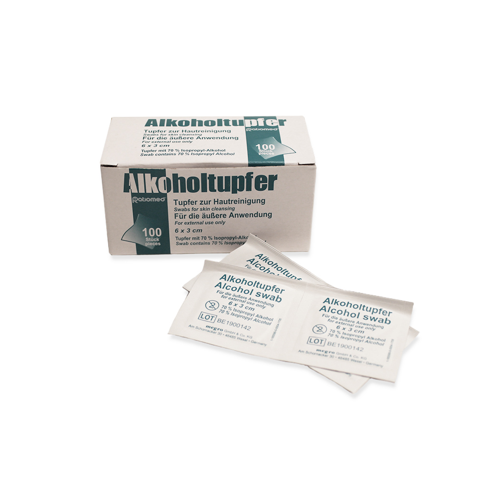 [E05100-101] Alkoholtupfer ratiomed, 6x3 cm (100 Stk)