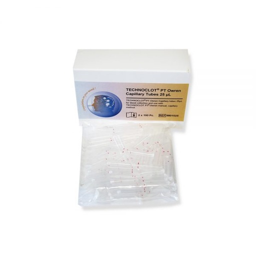 [C01100-755] Kapillaren, Microsafe-Tube 25 µl für TECHNOCLOT® PT Owren, Original (2x100 Stk)
