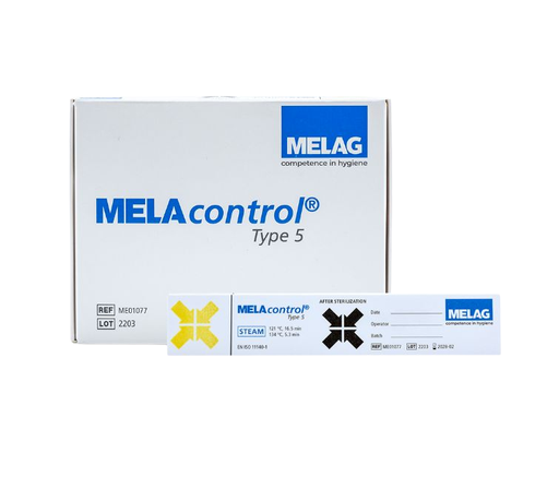 [B11110-013] Melacontrol Type 5 bestehend aus 250 Indikatorstreifen, Nr. ME01077